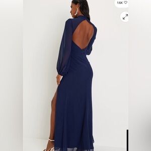Lulu's Navy Backless Maxi Dress
